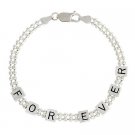 Sterling Silver Beaded Forever Love Link Bracelet B9340