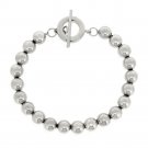 Sterling Silver Beaded Toggle Bracelet B11373