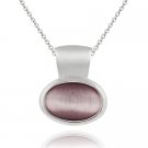 Sterling Silver Bezel set Lavender Cats Eye Slide-Pendant 1274