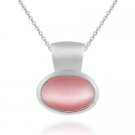 Sterling Silver Bezel set Pink Cats Eye Slide-Pendant 1278