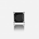 Sterling Silver Black CZ 6mm Square Men's Stud Earring E12218BK