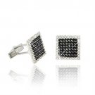 Sterling Silver Black CZ Square Men's Cufflinks CL4146BK
