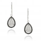 Sterling Silver Black Diamond Accent Double Teardrop Dangle Earrings E12523M4
