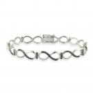 Sterling Silver Black Diamond Accent Infinity Link Bracelet B11631M4