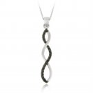 Sterling Silver Black Diamond Accent Infinity Pendant P10477M4
