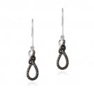 Sterling Silver Black Diamond Accent Infinity Twist Dangle Earrings E12924M4