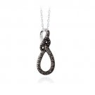 Sterling Silver Black Diamond Accent Infinity Twist Necklace P12924M4