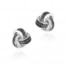 Sterling Silver Black Diamond Accent Love Knot Stud Earrings E11981M4