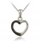 Sterling Silver Black Diamond Accent Open Heart Pendant P11982M4