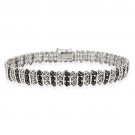 Sterling Silver Black Diamond Accent S Pattern Tennis Bracelet B6015M4