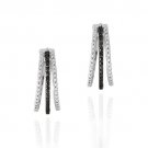 Sterling Silver Black Diamond Accent Split Hoop Earrings H12926M4