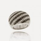 Sterling Silver Black Diamond Accent Striped Band Ring R11507M4-5