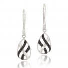 Sterling Silver Black Diamond Accent Woven Teardrop Dangle Earrings E11999M4