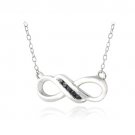 Sterling Silver Black Diamond Infinity Twist Necklace P13302M4