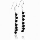 Sterling Silver Black Swarovski Elements Dangle Earrings E2979BK