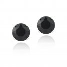 Sterling Silver Black Swarovski Elements Stud Earrings, 6mm E13112BK
