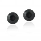 Sterling Silver Black Swarovski Elements Stud Earrings, 8mm E13113BK