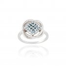 Sterling Silver Blue Diamond Love Knot Ring Size 7 R13089M10-7