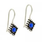 Sterling Silver Blue Rhinestone Aztec Earrings E9395BL