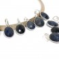 Sterling Silver Blue SapphireDIY Jewelry Making Birthstone Pendant Gifts for Her A) 23mm+ X 11mm+