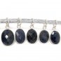 Sterling Silver Blue SapphireDIY Jewelry Making Birthstone Pendant Gifts for Her A) 23mm+ X 11mm+