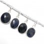Sterling Silver Blue SapphireDIY Jewelry Making Birthstone Pendant Gifts for Her A) 23mm+ X 11mm+