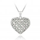 Sterling Silver Blue Topaz & Diamond Accent Heart Locket Necklace P13192BT