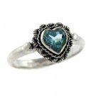 Sterling Silver Blue Topaz Heart Ring Size 6 R7094BT-6