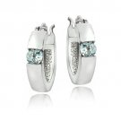 Sterling Silver Blue Topaz Huggie Earrings E13637BT