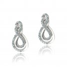 Sterling Silver Blue Topaz Intertwined Infinity Drop Earrings E13293BT