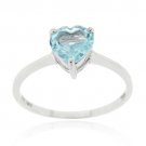 Sterling Silver Blue Topaz Solitaire Heart Ring Size 5 R11885BT-5