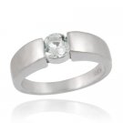 Sterling Silver Blue Topaz Tension Set Ring Size 9 R144-9