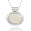 Sterling Silver Bold polished Genuine Mother of Pearl Slide-Pendant 1283