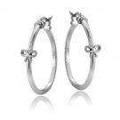 Sterling Silver Bow Polished Hoop Earrings H13729