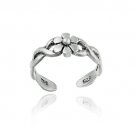 Sterling Silver Braided Daisy Flower Toe Ring TR4083