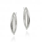 Sterling Silver Braided Design Hoop Earrings E11185