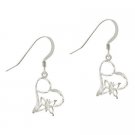 Sterling Silver Butterfly & Heart Dangle Earrings E9441