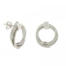 Sterling Silver Cable Twist Open Circle Earrings E9313