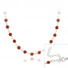 Sterling Silver Carnelian Beaded 18 Inch Necklace 2381