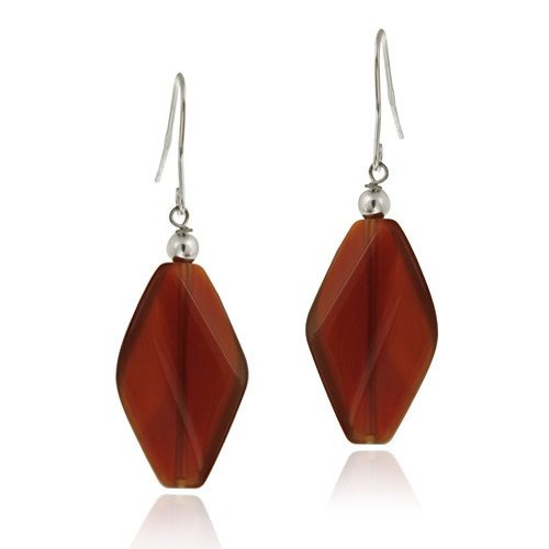 Sterling Silver Carnelian Geometric Dangle Earrings E11785CA