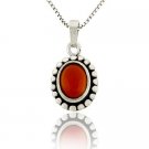 Sterling Silver Carnelian Oval Pendant P9888CA
