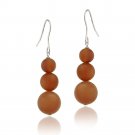 Sterling Silver Carnelian Three-Stone Drop Earrings E12156CA