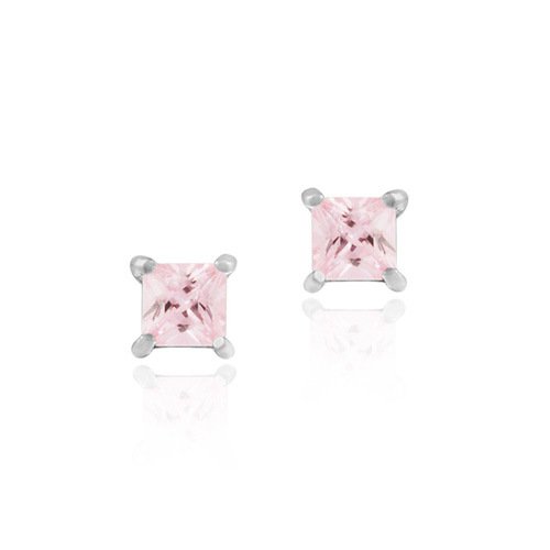 Sterling Silver Celebrity Pink Cubic Zirconia stud Earrings E2400LPZ