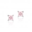 Sterling Silver Celebrity Pink Cubic Zirconia stud Earrings E2400LPZ