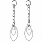 Sterling Silver Chain Dangling Leaf Earrings E4444