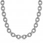 Sterling Silver Chain Rhodium Plated Necklace with Diamond Cuts (39