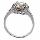 Sterling Silver Champagne & Clear CZ Ring Size 7 R1548CHZ-7