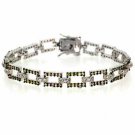 Sterling Silver Champagne & Yellow CZ Link Tennis Bracelet B4121YCHZ