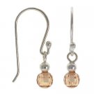 Sterling Silver Champagne CZ Briolette Disc Dangle Earrings E10113CHZ