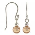 Sterling Silver Champagne CZ Disc Dangle Earrings E10112CHZ